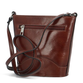 Dámska kožená crossbody kabelka hnedá - Delami Saimix
