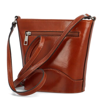 Dámska kožená crossbody kabelka koňaková - Delami Saimix