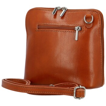 Dámska kožená crossbody kabelka koňaková - Delami Dosia