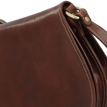 Dámska kožená crossbody kabelka hnedá - Delami Alegra