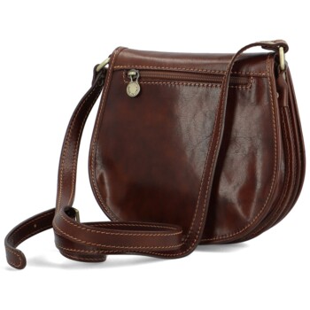 Dámska kožená crossbody kabelka hnedá - Delami Alegra