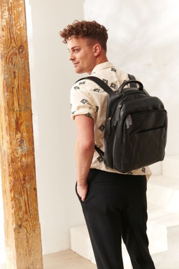 Pánsky kožený batoh čierny - Wild Abdon