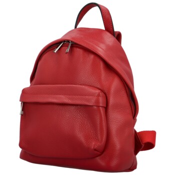 Dámsky kožený batoh červený - Delami Vera Pelle Jeasse