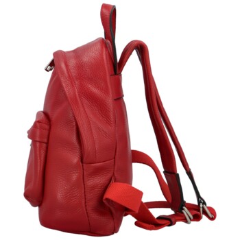 Dámsky kožený batoh červený - Delami Vera Pelle Jeasse