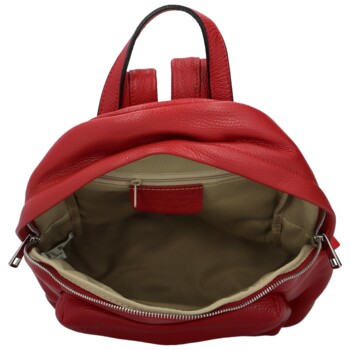 Dámsky kožený batoh červený - Delami Vera Pelle Jeasse