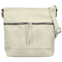 Trendy dámska koženková crossbody kabelka Felisia, krémová