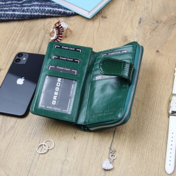 Dámska kožená peňaženka zelená - Gregorio Clodien