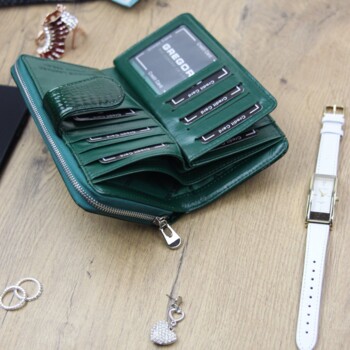 Dámska kožená peňaženka zelená - Gregorio Clodien
