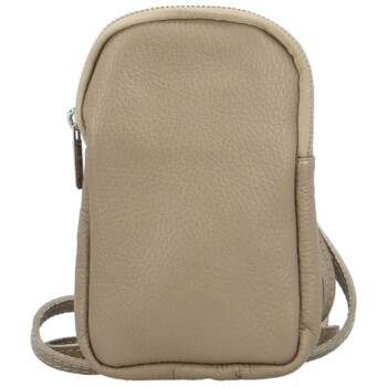 Dámske kožené crossbody púzdro taupe - Delami Valli