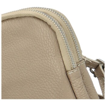 Dámske kožené crossbody púzdro taupe - Delami Valli