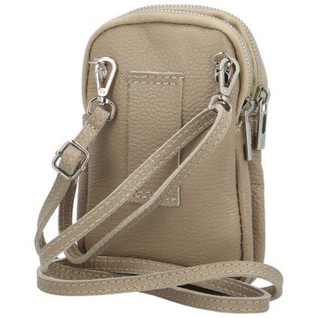 Dámske kožené crossbody púzdro taupe - Delami Valli