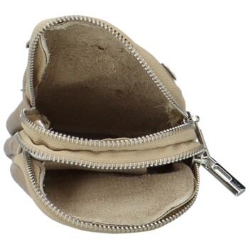 Dámske kožené crossbody púzdro taupe - Delami Valli