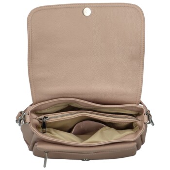 Dámska kožená crossbody kabelka púdrová - Delami Madleen