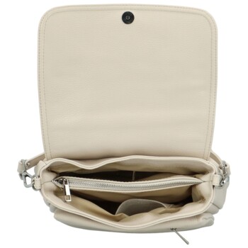 Dámska kožená crossbody kabelka krémová - Delami Madleen