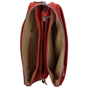 Dámska kožená crossbody kabelka červená - Katana Isola