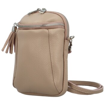 Dámska kožená crossbody kabelka béžová - Delami Vera Pelle Thierry