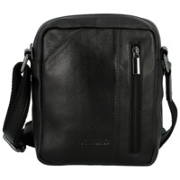 Pánska kožená crossbody taška čierna - Bellugio Pedro