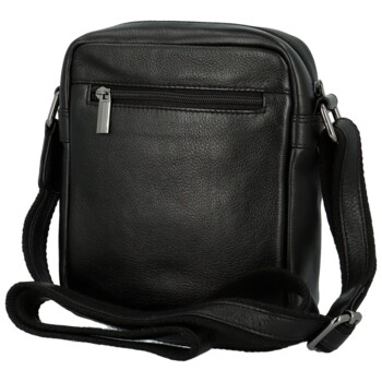 Pánska kožená crossbody taška čierna - Bellugio Pedro