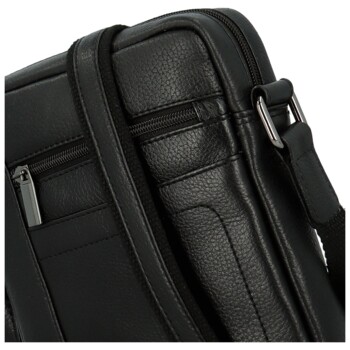 Pánska kožená crossbody taška čierna - Bellugio Bekim