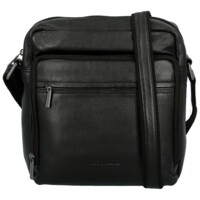 Pánska kožená crossbody taška čierna - Bellugio Dagoma