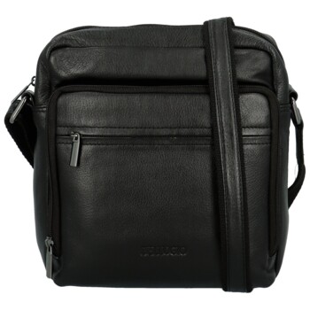 Pánska kožená crossbody taška čierna - Bellugio Dagoma