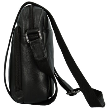 Pánska kožená crossbody taška čierna - Bellugio Dagoma