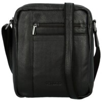 Pánska kožená crossbody taška čierna - Bellugio Donis