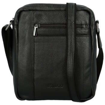 Pánska kožená crossbody taška čierna - Bellugio Donis