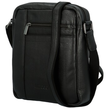 Pánska kožená crossbody taška čierna - Bellugio Donis