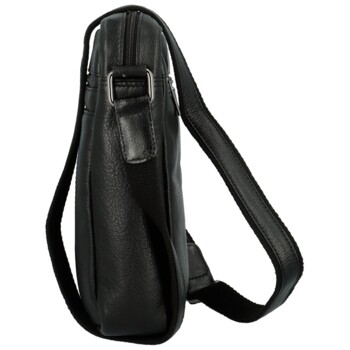 Pánska kožená crossbody taška čierna - Bellugio Donis
