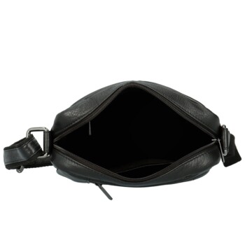 Pánska kožená crossbody taška čierna - Bellugio Donis