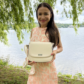 Dámska crossbody kabelka krémová - Delami Little Charm
