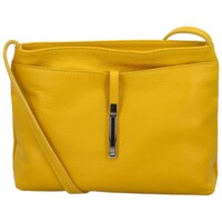 Dámska kožená crossbody kabelka žltá - Delami Eneta