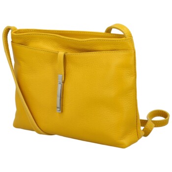 Dámska kožená crossbody kabelka žltá - Delami Eneta