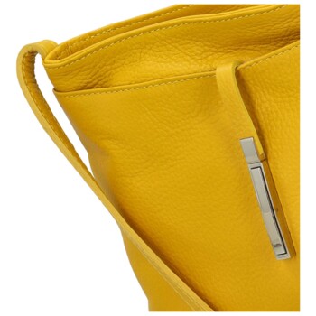 Dámska kožená crossbody kabelka žltá - Delami Eneta