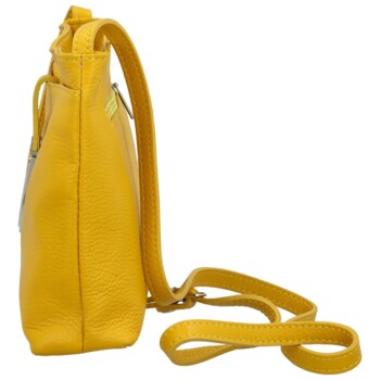 Dámska kožená crossbody kabelka žltá - Delami Eneta