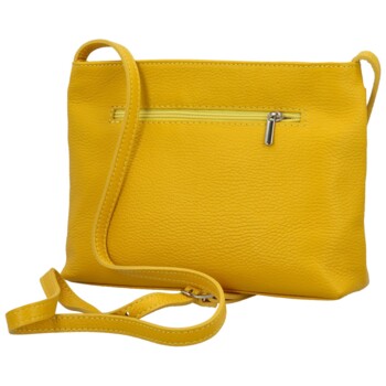 Dámska kožená crossbody kabelka žltá - Delami Eneta