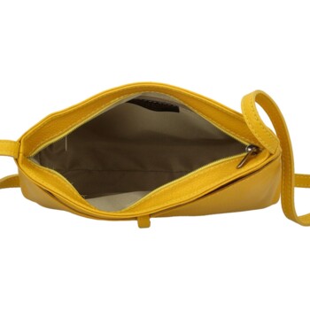 Dámska kožená crossbody kabelka žltá - Delami Eneta