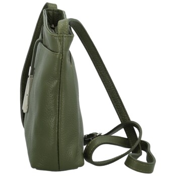 Dámska kožená crossbody kabelka tmavo zelená - Delami Eneta