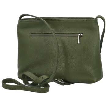 Dámska kožená crossbody kabelka tmavo zelená - Delami Eneta