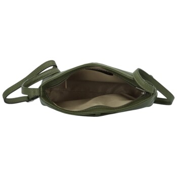 Dámska kožená crossbody kabelka tmavo zelená - Delami Eneta