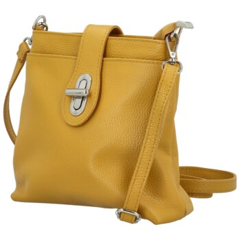 Dámska kožená crossbody kabelka žltá - Delami Vera Pelle Laira new