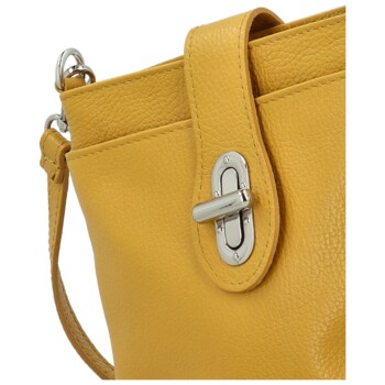 Dámska kožená crossbody kabelka žltá - Delami Vera Pelle Laira new