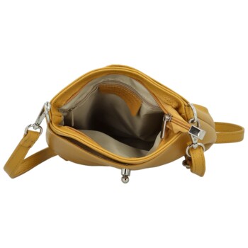 Dámska kožená crossbody kabelka žltá - Delami Vera Pelle Laira new