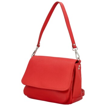 Dámska kožená crossbody kabelka červená - Delami Vera Pelle Madleen