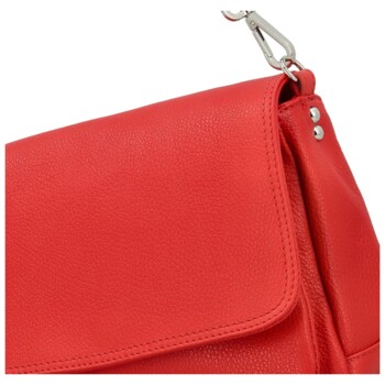Dámska kožená crossbody kabelka červená - Delami Vera Pelle Madleen