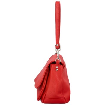 Dámska kožená crossbody kabelka červená - Delami Vera Pelle Madleen
