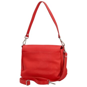 Dámska kožená crossbody kabelka červená - Delami Vera Pelle Madleen