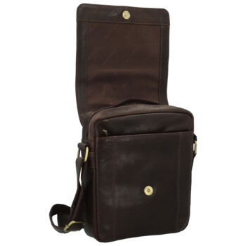 Pánska kožená crossbody taška hnedá - Sendi Design Edison