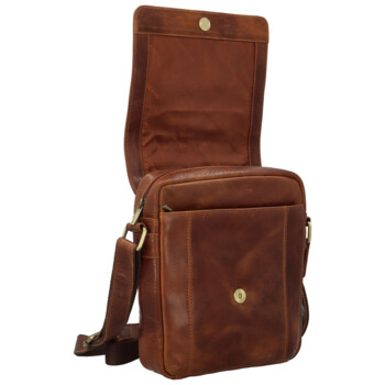 Pánska kožená crossbody taška koňaková - Sendi Design Edison